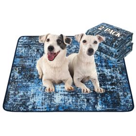 Qeils Washable Pee Pads For Dogs, 2 Pack Reusable Puppy Pads Super Absorbent Leakproof Dog Training Pads, Non-Slip Potty Pads For Floor, Crate, Couch, (Option: Tie Dye BluePolyesterTPU-18Q24Pack of two)