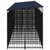 Outdoor Dog Kennel with Roof Steel 178.6 ft²