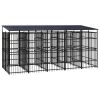 Outdoor Dog Kennel with Roof Steel 99.2 ft²