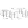 Dog Kennel Silver 91.2 ft² Steel