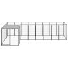 Dog Kennel Black 65.1 ft² Steel