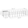 Dog Kennel Silver 117.2 ft² Steel