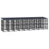 Outdoor Dog Kennel with Roof Steel 178.6 ft²