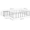 Dog Kennel Black 169.3 ft² Steel
