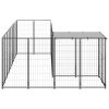 Dog Kennel Black 65.1 ft² Steel