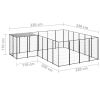 Dog Kennel Black 91.2 ft² Steel