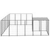 Dog Kennel Black 91.2 ft² Steel