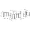 Dog Kennel Black 208.4 ft² Steel