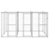 Outdoor Dog Kennel Galvanized Steel with Roof 78.1 ft²