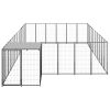 Dog Kennel Black 208.4 ft² Steel