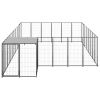 Dog Kennel Black 169.3 ft² Steel