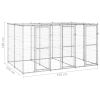 Outdoor Dog Kennel Galvanized Steel with Roof 78.1 ft²