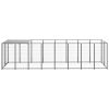 Dog Kennel Black 52.1 ft² Steel