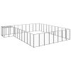 Dog Kennel Black 273.5 ft² Steel