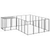 Dog Kennel Black 91.2 ft² Steel
