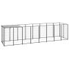 Dog Kennel Black 52.1 ft² Steel