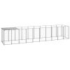 Dog Kennel Silver 65.1 ft² Steel