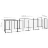 Dog Kennel Black 52.1 ft² Steel