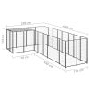 Dog Kennel Black 65.1 ft² Steel