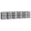 Outdoor Dog Kennel with Roof Steel 198.4 ft²