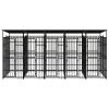 Outdoor Dog Kennel with Roof Steel 99.2 ft²