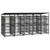 Outdoor Dog Kennel with Roof Steel 99.2 ft²