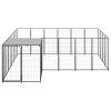 Dog Kennel Black 91.2 ft² Steel