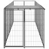 Dog Kennel Black 52.1 ft² Steel