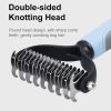 Grooming Brush For Pet Dog Cat Deshedding Tool Rake Comb Fur Remover Reduce 2-Side Dematting Tool For Dogs Cats Pets Grooming Brush Double Sided Shedd
