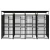 Outdoor Dog Kennel with Roof Steel 79.3 ft²