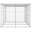 Outdoor Dog Kennel Galvanized Steel with Roof 78.1 ft²