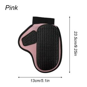 Cat Hair Removal Glove Pet Supplies Bath Massage Jerking Gloves Cat Dog Massage Bathing Cleaning Grooming Supplies Silicone Hair Sticking Removal Brus (Color: Pink)